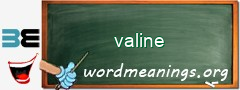 WordMeaning blackboard for valine